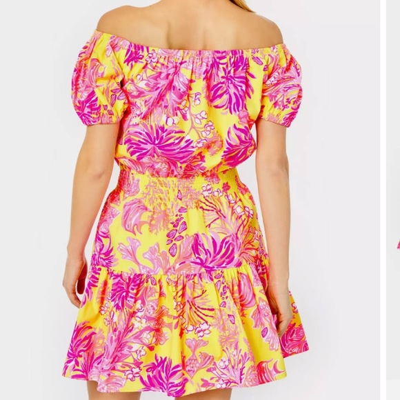 Lilly Pulitzer yellow pink dress - Picture 3 of 8